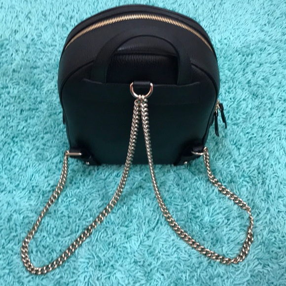 Gucci Soho Chain Black Leather Backpack - Picture 3 of 8
